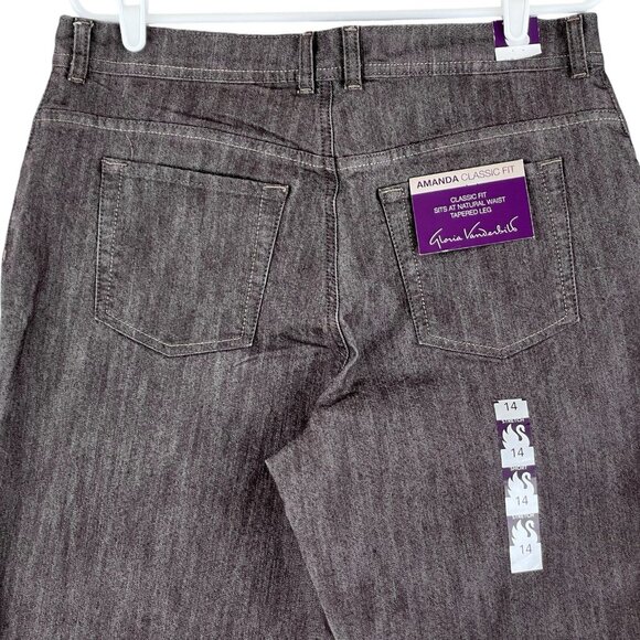 Gloria Vanderbilt Women's Classic Fit Brown Jeans Sz 14S Amanda Tapered Leg NWT - Picture 4 of 12